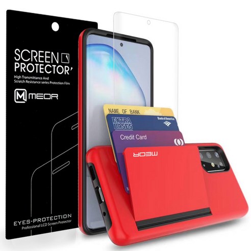 메오르 트리플 카드 수납 범퍼 휴대폰 케이스 + 3D 프리미엄 휴대폰 액정보호필름