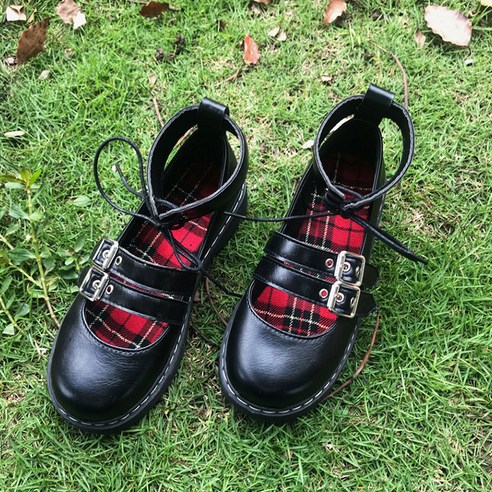 여성용 더블 버클 와일드 로퍼 단화 GH14_RD_1633