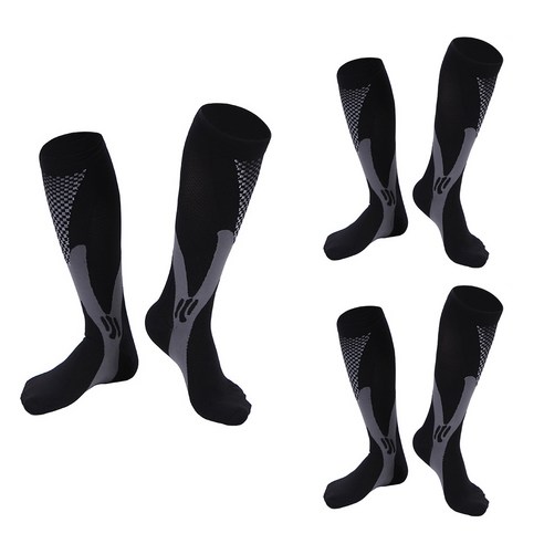 블랙 색상 스포츠 등산용 양말 세트 3켤레, 3개