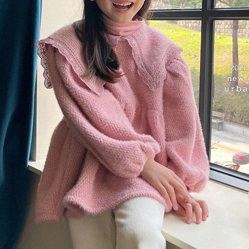 느엘 여아용 눈꽃부들 블라우스