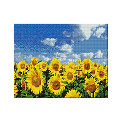 코쿼드 DIY 액자형 보석십자수 세트 40 x 50 cm, 파란하늘 해바라기(DP706), 1세트