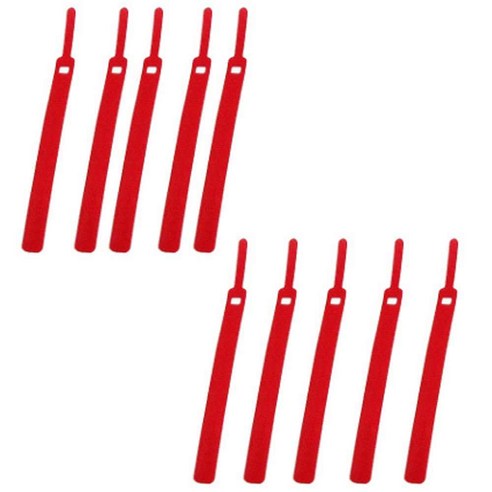 슬림 양면 찍찍이 케이블타이 B-Type 레드 1.2 x 14.3 cm, 10개