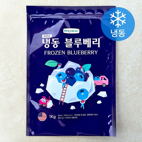웰프레쉬 미국산 블루베리 (냉동), 1개, 1kg
