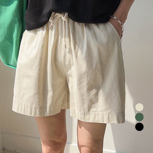 세컨그라운드 여성용 트임 3부 밴딩 팬츠