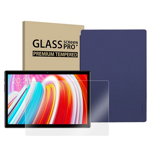 태클라스트 M40 태블릿PC + 강화유리 필름 + 전용 스탠드 커버 케이스 세트, 블루