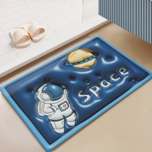 BRINCH 빨아쓰는 3D 입체 디자인 규조토 논슬립 발매트, 타입5901-34