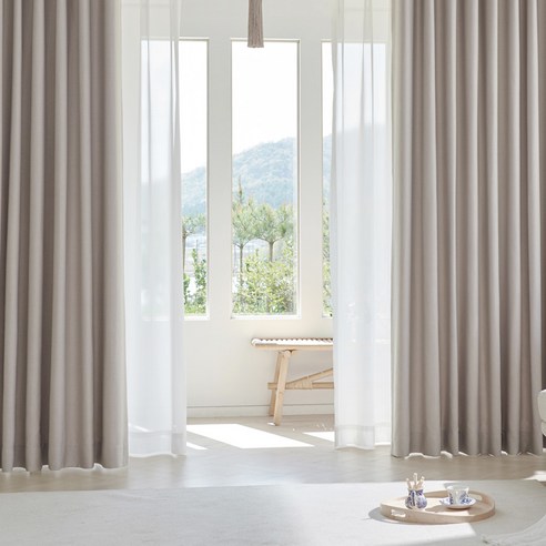 햇살 가득한 오후, 당신의 공간에 드리우는 은은한 아름다움 - 미소홈 리얼 린넨 암막커튼