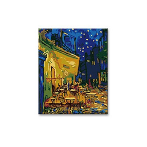 코쿼드 명화그리기 DIY 유화 그림 세트 I94 300 x 400 mm, H01 고흐의 카페테라스, 1개