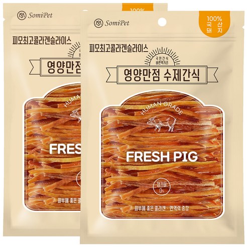 국민간식바른먹거리 강아지 영양만점 수제간식 280g, 2개, 콜라겐슬라이스