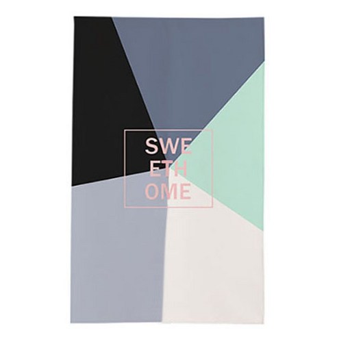 에이홉 도형패턴 파티션 커튼 + 커튼봉, 일체형 Type 09