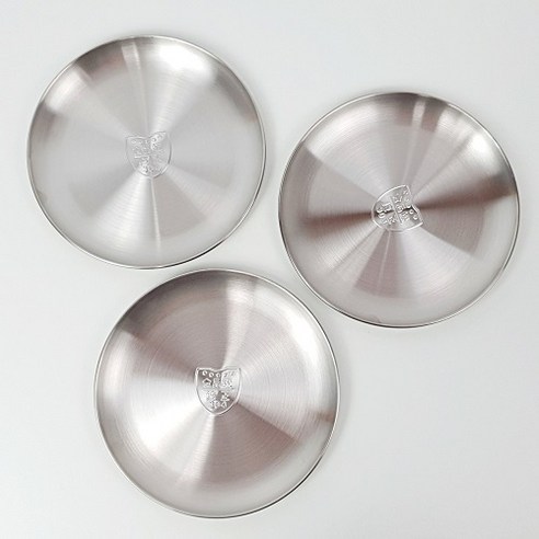 이음생활 고급 스테인레스 원형 스테인리스 쟁반 3p, 실버