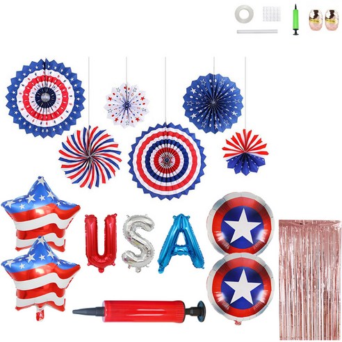 미니띠네 행사용 USA 파티용품, 혼합색상, 1개