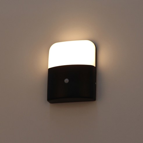 원하 DS 로와 센서등 LED 5W 플리커프리, 블랙 + 전구색(3000K), 1개