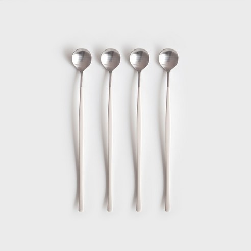니코트 Satin 컬러 롱스푼, 크림, 4개