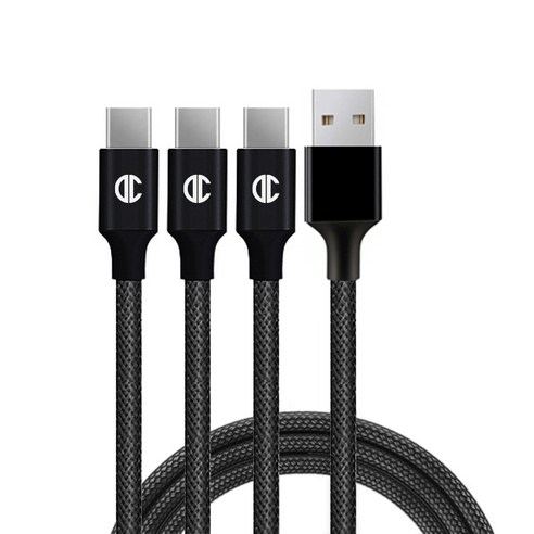 디씨네트워크 메탈 패브릭 USB-C타입 고속 충전케이블 3p, 3m, 블랙, 1개 usb충전기