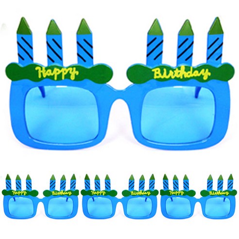 파티해 생일 촛불 안경, 블루, 4개