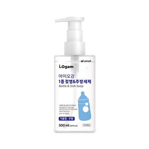 아이오감 거품형 젖병 & 주방세제 무향, 1개, 500ml