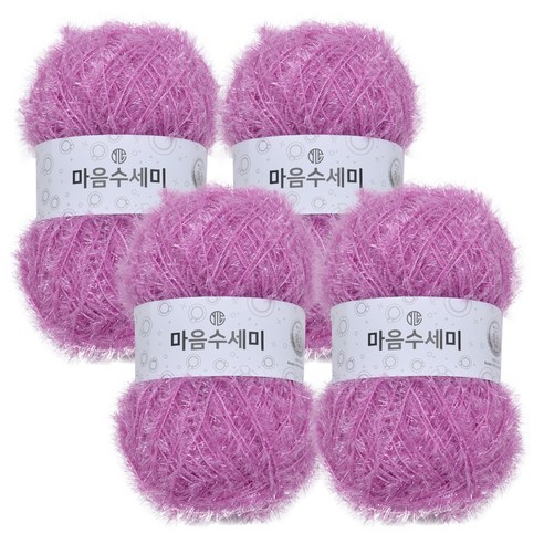 브랜드얀 마음 수세미 뜨개실 4p, 7 라일락