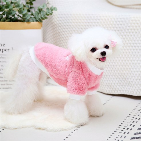 카르노 반려동물 극세사 배색티셔츠, 핑크