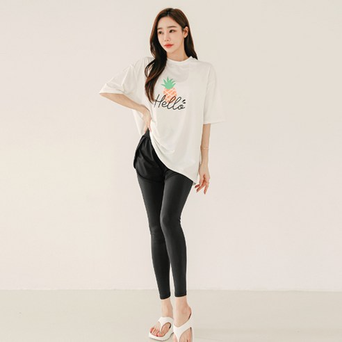 여성용 오버핏 루즈핏 래쉬가드 상하의세트 BE7205PL