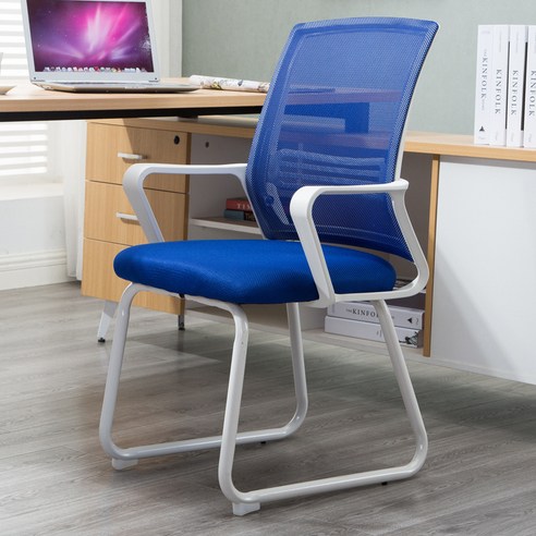 다임 화이트라인 오피스 메쉬 회의실 다용도 의자, 블루
