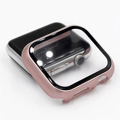 알피나케이스 애플워치 강화 유리 풀커버 컬러 케이스 42mm, 브라이트 로즈