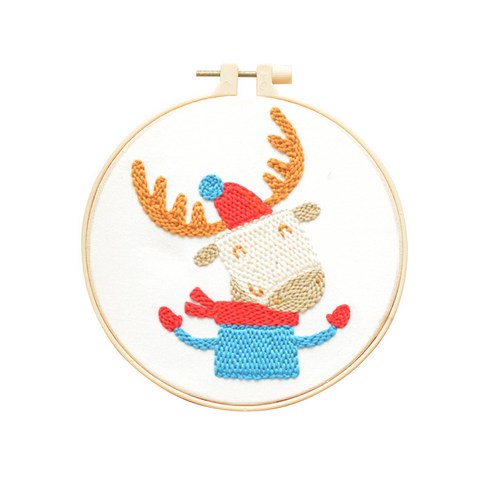 위즈앤위즈 누구나 DIY 펀치니들 패키지 15.5cm, 사슴, 1개