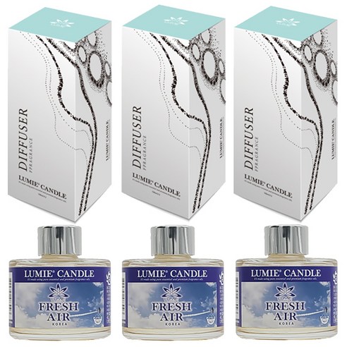르미에 식물성 주정 디퓨저 100ml x 3p + 리드스틱 5p x 3개 세트, 후레쉬에어, 3세트