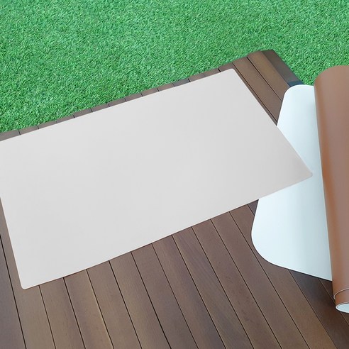7A 가죽 양면 방수 감성 캠핑 테이블 매트 모서리라운딩 100 x 120 cm, 그레이 + 화이트, 1단