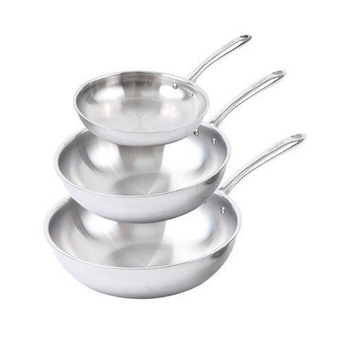 한일스텐 더 쉐프 통3중 후라이팬 + 궁중팬 2종 세트 인덕션 IH, 후라이팬 20cm + 궁중팬 26cm + 28cm