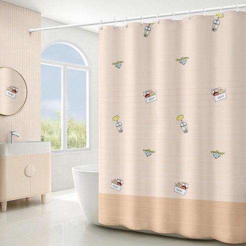플로즈 홈 욕실 사이즈별 귀여운 샤워 커튼 A06 180 x 200 cm, 1개