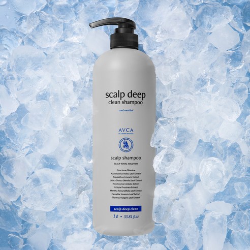 아브카 두피 딥 클린 대용량 쿨 멘솔 샴푸, 1000ml, 1개