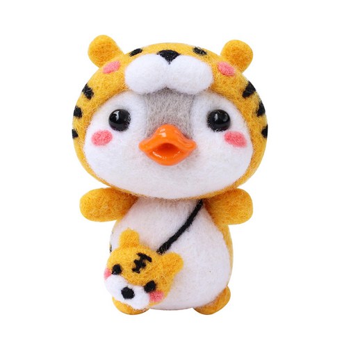 펫돌 양양이 니들펠트 인형 DIY 세트, 1세트, 호랑이 펭귄