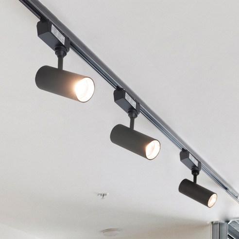 샛별하우스 LED 플리커프리 원통 COB 레일 조명 10W 주광색, 블랙