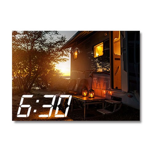 홈마인 LED 캔버스 프린팅 액자 시계 캠핑, A3-HM-CAMPING-26