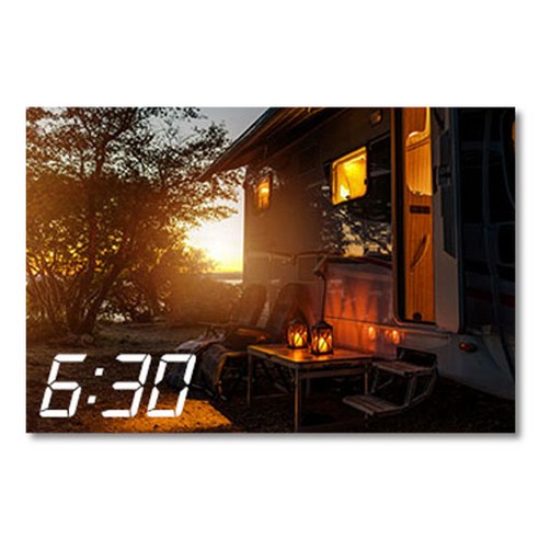 홈마인 LED 캔버스 프린팅 액자 시계 캠핑, 600-HM-CAMPING-26
