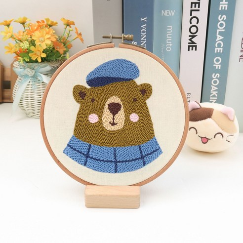자수 DIY 패키지 세트 15.5 x 15.5 cm, TYPE2, 1세트