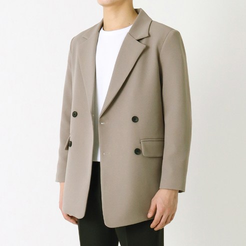 지지블랙 남성용 더블 세미 오버핏 빅사이즈 블레이저 자켓