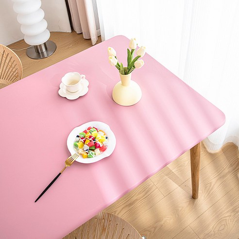보나라온 방수 식탁 테이블 가죽 커버, 04 핑크, 80 x 120 cm