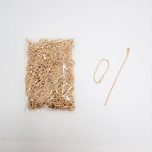 마다꾸미 볼체인 컬러군번줄 줄구슬 12cm, 메탈골드, 50개