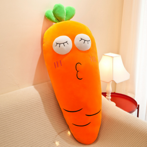 해솔 당근 야채 인형쿠션, 50cm, 뽀뽀 오렌지