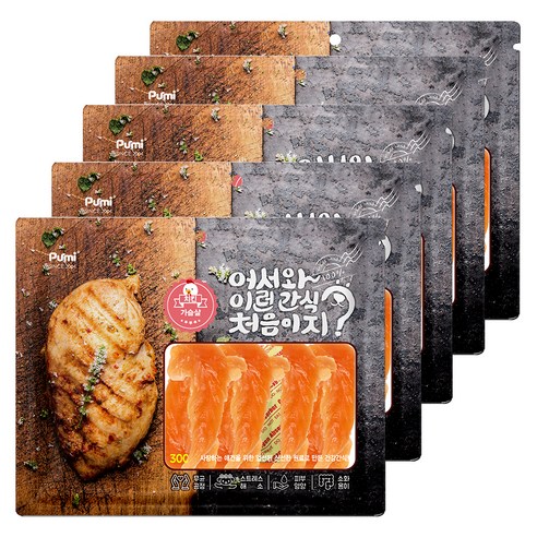 푸르미 반려견 어서와 이런간식 처음이지 건조 간식, 치킨가슴살, 300g, 5개