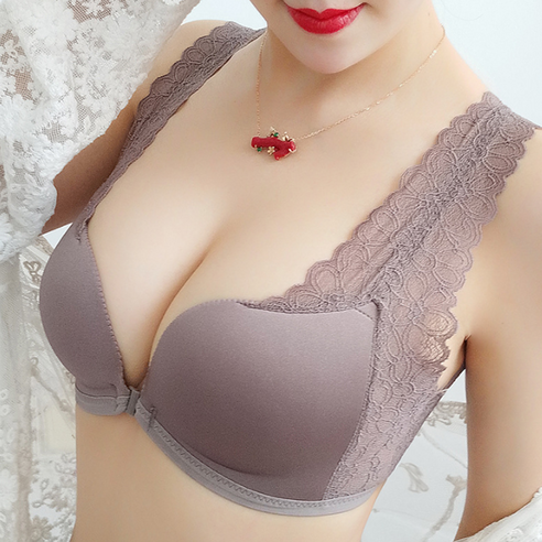 스타 스트랩 레이스 프론트 오픈 브라