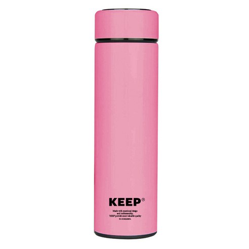 KEEP LED 터치식 온도표시 텀블러, 핑크, 500ml