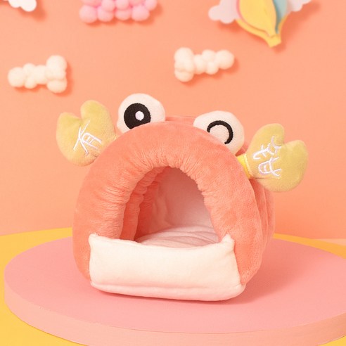 요런개 귀엽고 포근한 소동물 은신처 꽃게 M, 분홍 꽃게, 1개
