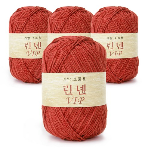 쎄비 린넨 VIP 뜨개실 4p, 28 주황빛 빨강, 95m