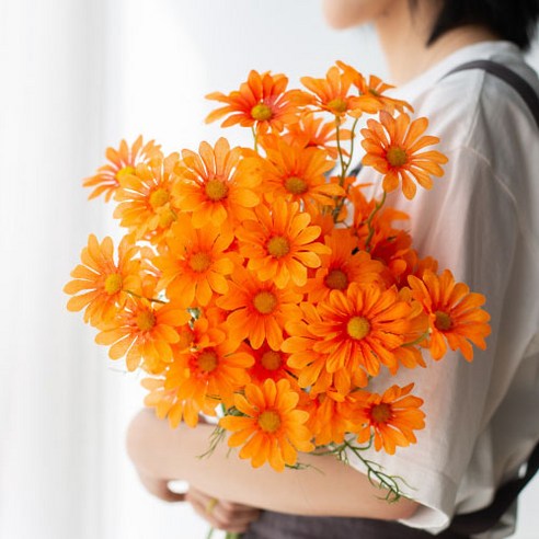민성컴퍼니 조화 데이지 꽃 10p, 오렌지