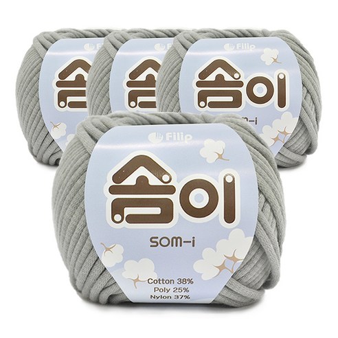 쎄비 솜이 패브릭얀 뜨개실 65g x 4p, 그레이