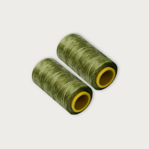 가죽공예 왁스실 초사용 1mm x 220m, 올리브그린, 2개