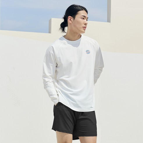 데이닉 남성용 에센셜 오버핏 긴팔 래쉬가드 상하의 세트